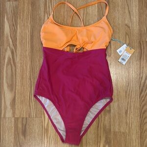 NWT Kora Sol Orange and Pink One-Piece Swimsuit